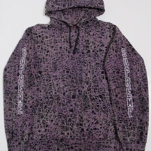Supreme Men's Marble Hooded Sweatshirt Purple 101837 Size L
